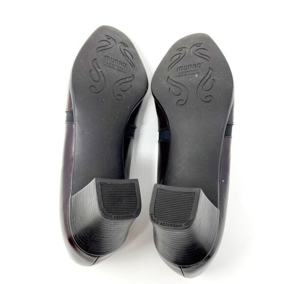 Munro Danielle Leather Pump. Chunky Low Block Heels. Dark Brown. Size  8 - Picture 13 of 15